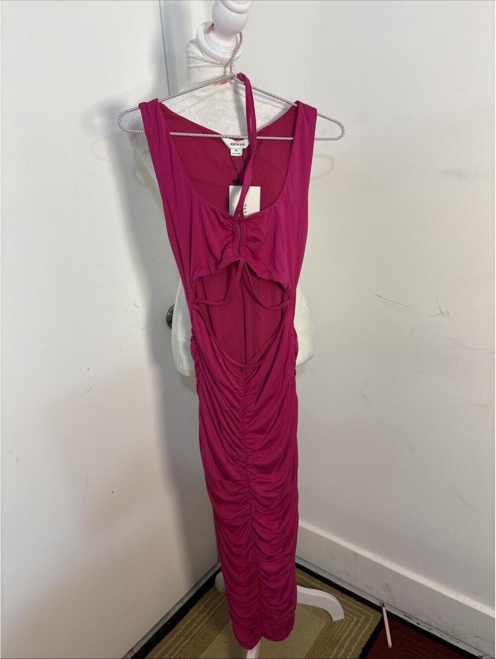 NEW Alana Eve Hot Pink Lexie Bodycon Midi Dress Medium New With Tags Sizzling